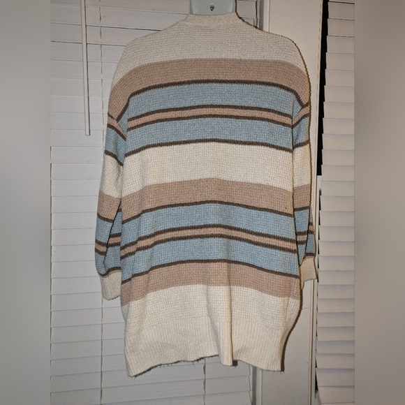 SO Juniors Blue, Tan, and Cream Waffle Cardigan. Size L. NWT - Picture 4 of 8